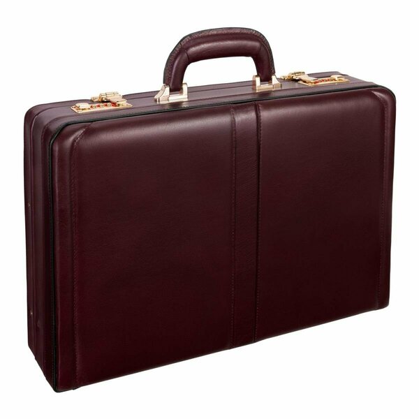 A1 Luggage 4.5 in. Harper Leather Expandable Attach Briefcase, Burgundy - V Series A12611598